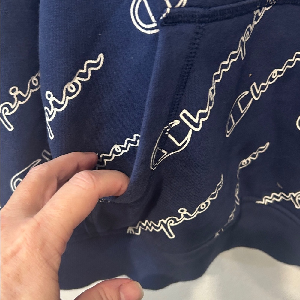 Champion Men's Navy Logo Hoodie - Picture 4 of 5